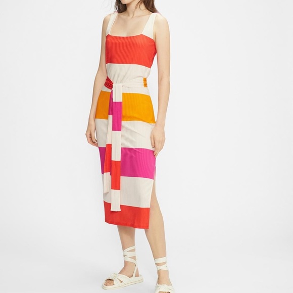 Ted Baker Dresses & Skirts - NOWT Ted Baker PLUMO Rib Jersey Vest  Dress Ivory Multicolor Size 1 - US 4
